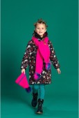 Mim-pi Winterjas - Zwart met multicolor - Maat 134