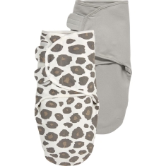Meyco Swaddle Inbakerdoek 2-pack 0-3 mnd - Panter grijs