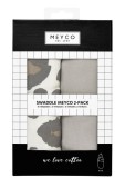 Meyco Swaddle Inbakerdoek 2-pack 0-3 mnd - Panter grijs