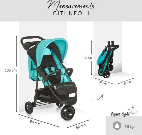 Hauck Citi Neo II Buggy - Grijs/Aqua