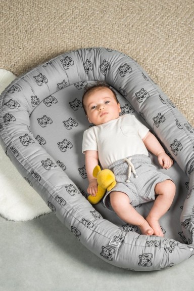 Jollein Babynestje - 40 x 70 cm - Tiger - Storm Grey