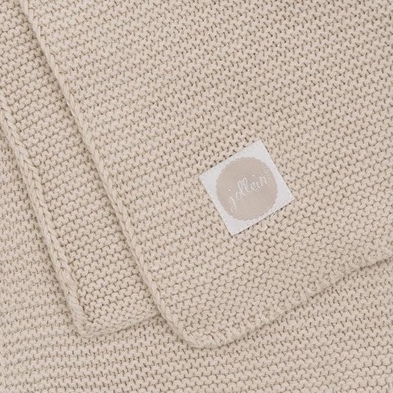 Wiegdeken Basic knit 75x100cm - nougat - afbeelding 2