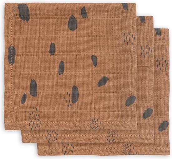 Monddoekjes hydrofiel - Spot caramel - 3pack