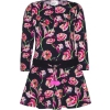 Mim-pi Meisjes Jurk - Zwart, roze en groen - Maat 92 Mim-pi Meisjes Jurk - Zwart, roze en groen - Maat 92
