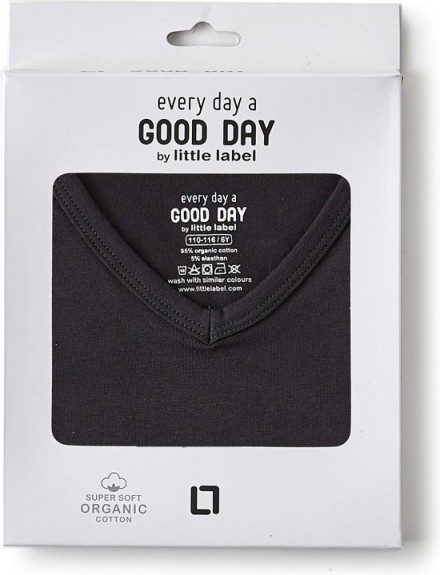 Little Label - jongens - T-shirt - donkergrijs - maat 86