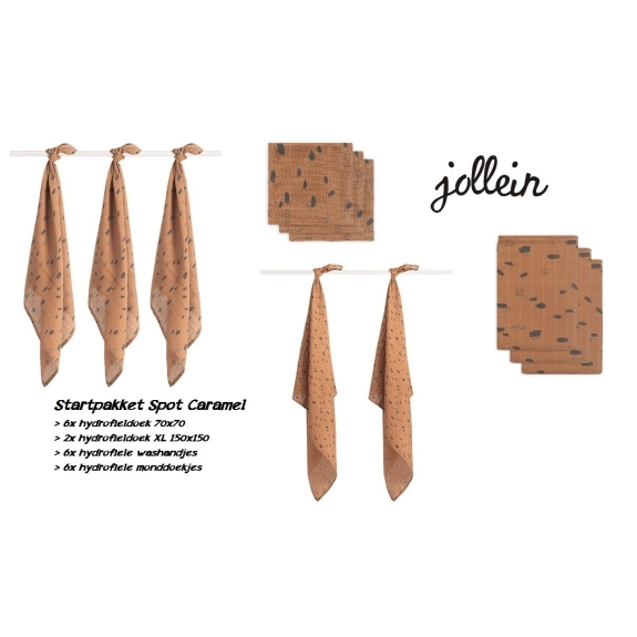 Jollein startpakket hydrofiel spot caramel