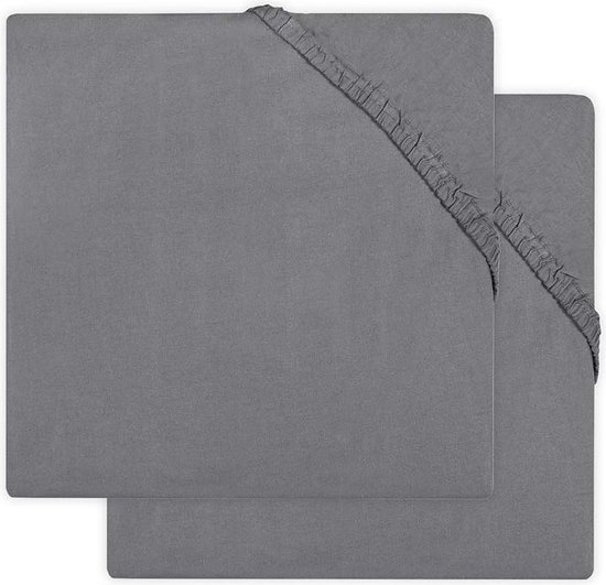 Hoeslaken jersey boxmatras 75x95cm Storm grey 2pack