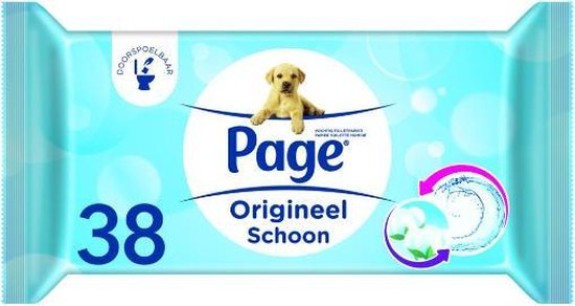 Page vochtig toiletpapier - Origineel Schoon - 38 x 12 s