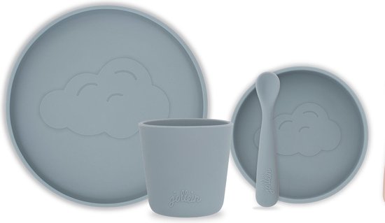 Siliconen Kinderserviesset 4-delig - Storm grey