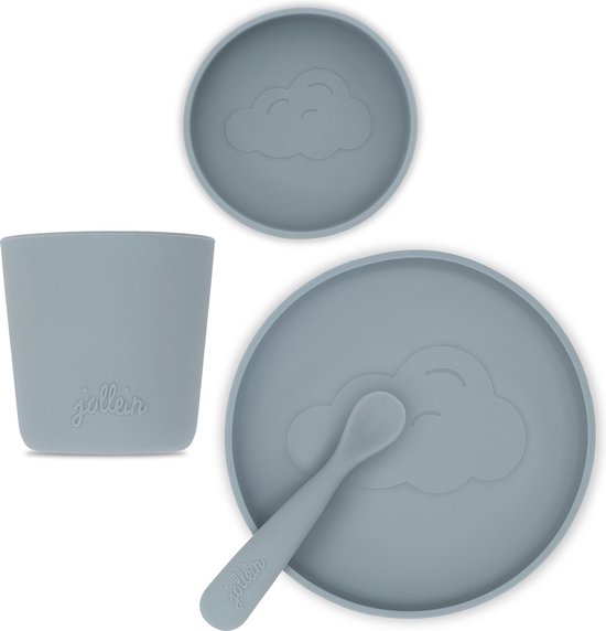 Siliconen Kinderserviesset 4-delig - Storm grey - afbeelding 3