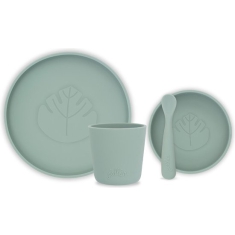 Jollein Silliconen Kinderserviesset 4-delig - Ash Green
