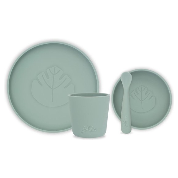 Jollein Silliconen Kinderserviesset 4-delig - Ash Green