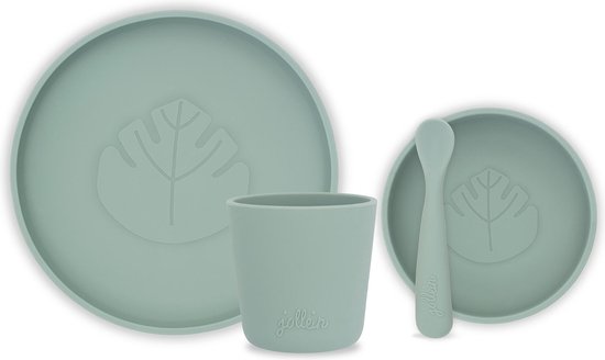 Siliconen Kinderserviesset 4-delig - Ash Green