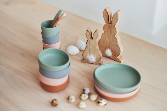 Siliconen Kinderserviesset 4-delig - Ash Green - afbeelding 8