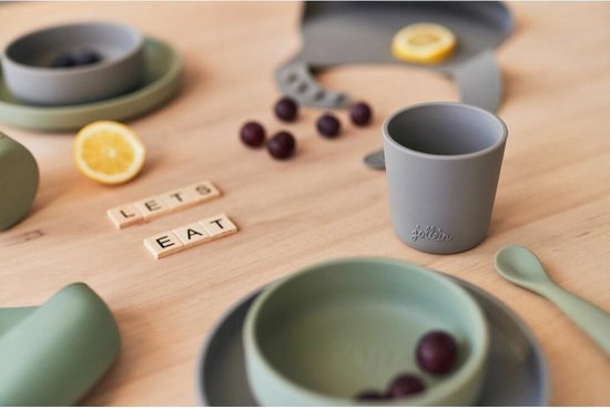 Siliconen Kinderserviesset 4-delig - Ash Green - afbeelding 6