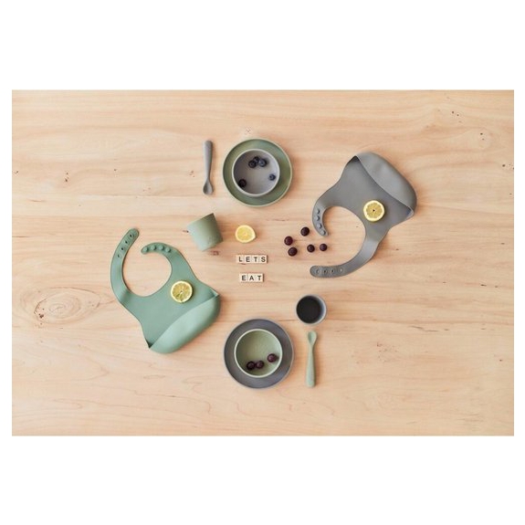 Jollein Silliconen Kinderserviesset 4-delig - Ash Green