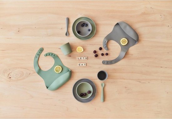 Siliconen Kinderserviesset 4-delig - Ash Green - afbeelding 7