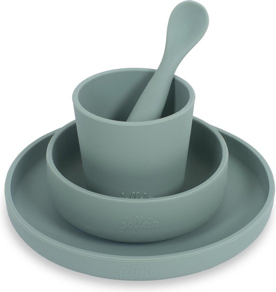 Siliconen Kinderserviesset 4-delig - Ash Green - afbeelding 11