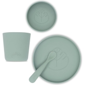 Jollein Silliconen Kinderserviesset 4-delig - Ash Green