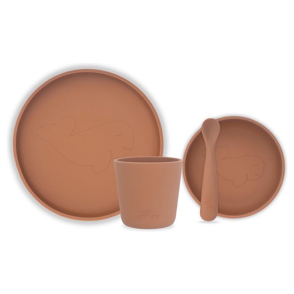 Jollein Silliconen Kinderserviesset 4-delig - Caramel