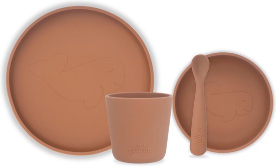 Siliconen Kinderserviesset 4-delig Caramel