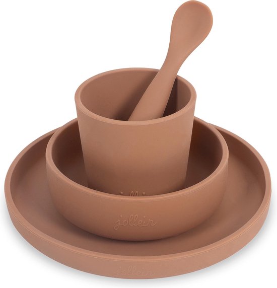 Siliconen Kinderserviesset 4-delig Caramel - afbeelding 3