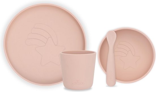 dinerset Kinderserviesset 4-delig Siliconen Pale Pink