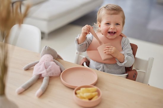 dinerset Kinderserviesset 4-delig Siliconen Pale Pink - afbeelding 4