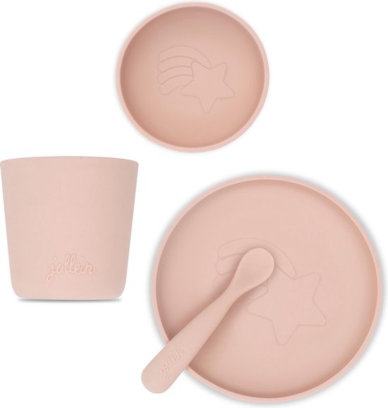 dinerset Kinderserviesset 4-delig Siliconen Pale Pink - afbeelding 7