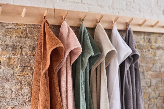 Badcape badstof - 75x75cm - ash green - afbeelding 5