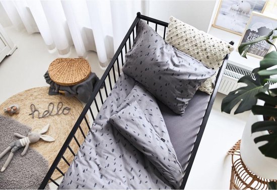 Hoeslaken Wieg Jersey 40x80/90cm - Storm Grey - afbeelding 5