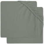 Hoeslaken jersey boxmatras 75x95cm Ash green (2p