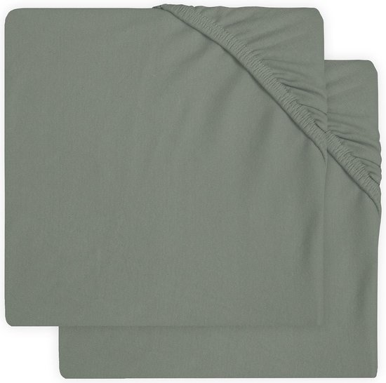Hoeslaken jersey 60x120cm Ash green (2pack) - afbeelding 2