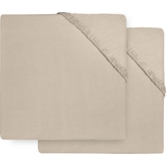 Jollein Hoeslaken Jersey 60x120cm - Nougat - 2 Stuks