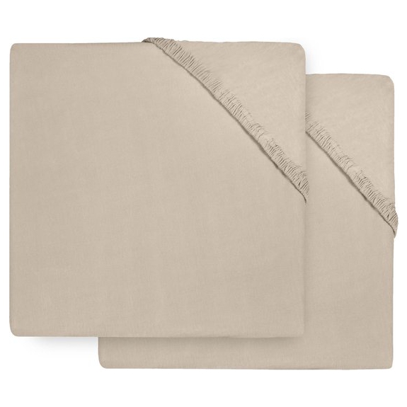 Jollein Hoeslaken Jersey 60x120cm - Nougat - 2 Stuks