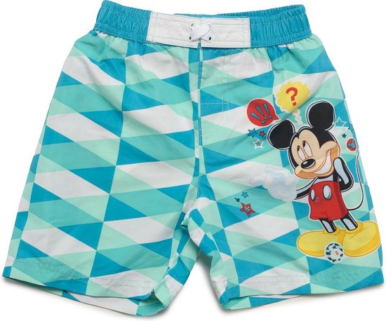 Mickey Mouse Zwemshort wit/lichtblauw - Maat 116