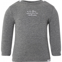 Noppies Tee ls Puck Text - Anthracite Melange - Maat 62