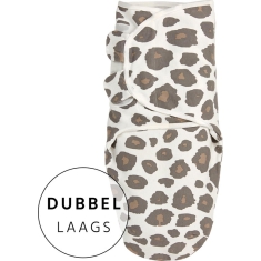 Swaddlemeyco dubbellaags - 0-3 maanden - Panter neutral