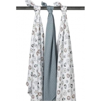 Meyco 3-pack Swaddle - Animal/Uni jade/Animal