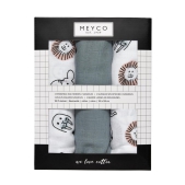 Meyco 3-pack Swaddle - Animal/Uni jade/Animal