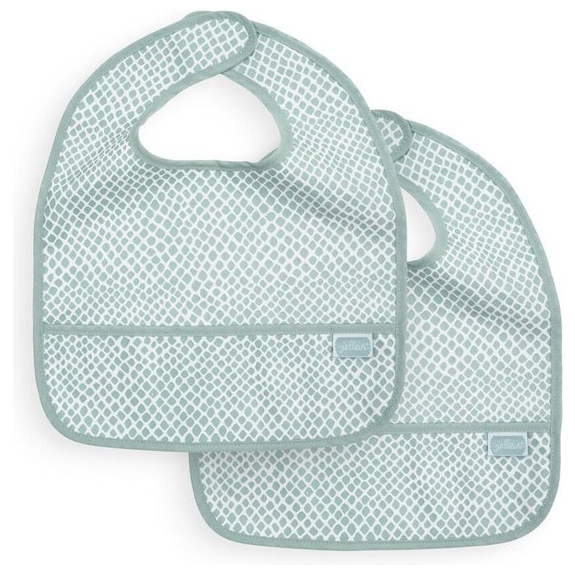 Jollein Slabbetje - waterproof - Snake soft green (2pack