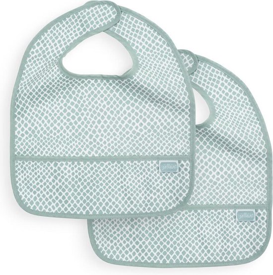 Slabbetje - waterproof - Snake soft green (2pack