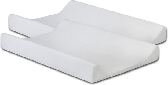 Aankleedkussenhoes Badstof 50x70cm - Wit (2pack)