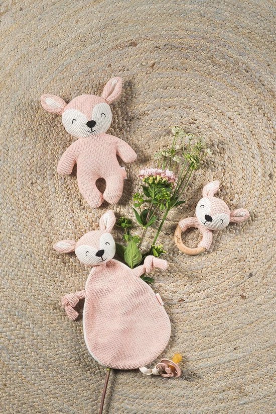 Knuffeldoekje Deer - Pale Pink - afbeelding 3