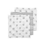 3-pack Hydrofiele luiers Block stripe - forest grijs 3-pack Hydrofiele luiers Block stripe - forest grijs