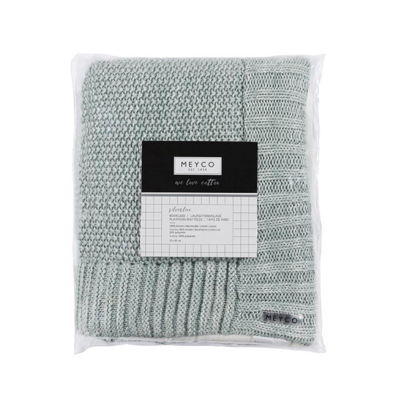 Meyco Relief Mixed Boxkleed - 77x97cm - Stone green
