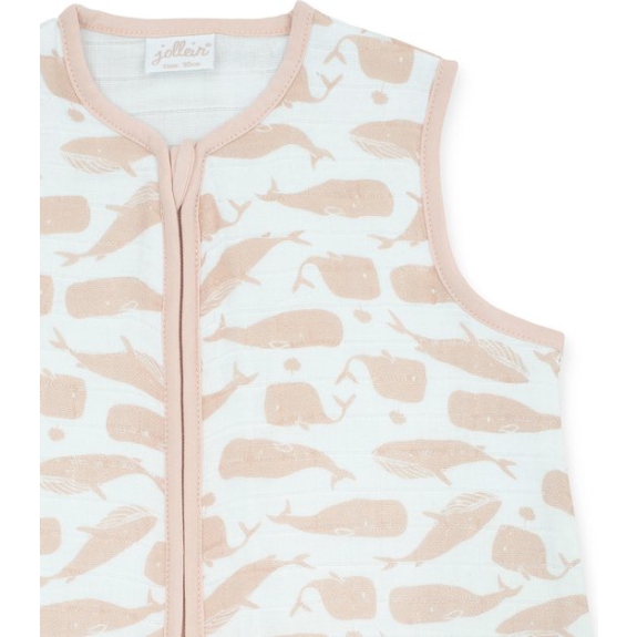 Jollein Whales Slaapzak zomer 70cm hydrofiel pale pink