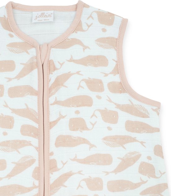 Whales Slaapzak zomer 70cm hydrofiel pale pink - afbeelding 6