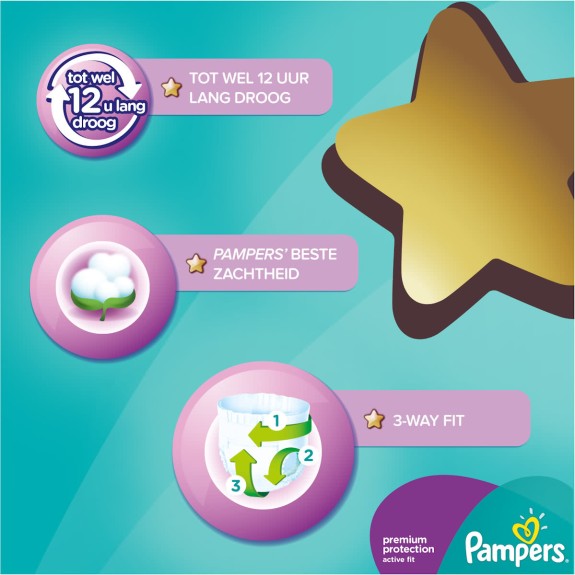 Pampers Active Fit - Maat 6 (Extra Large) 15+ kg - Maand