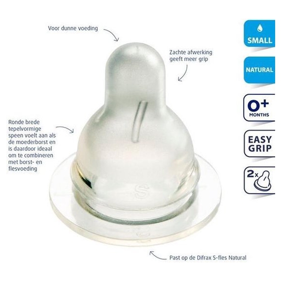 Difrax Flesspeen Natural large - 2 stuks